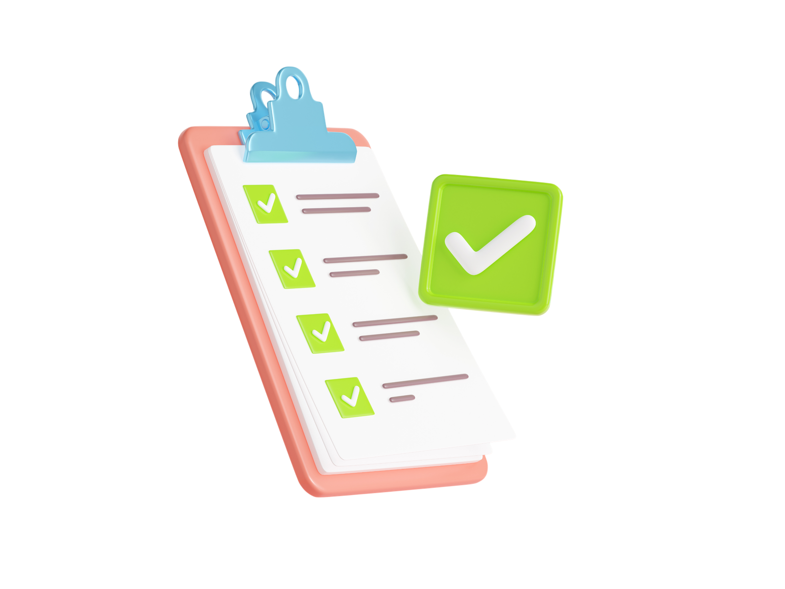 3d clipboard with todo checklist paper green tick photoroom